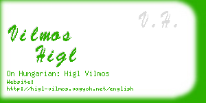 vilmos higl business card